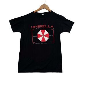 Umbrella Corporation Shirt Black Video Game Resident Evil Splatter Rare S